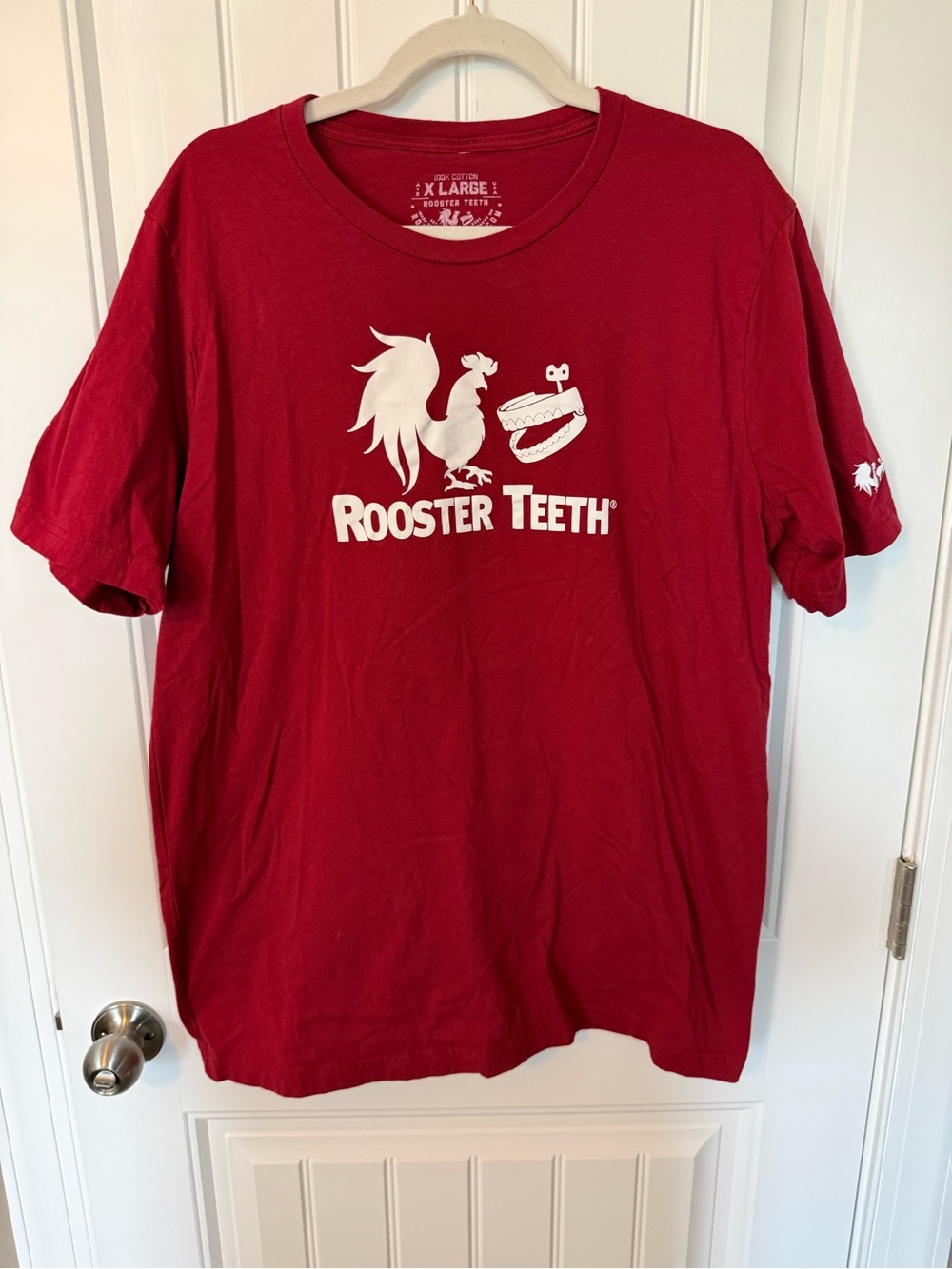 Rooster Teeth Logo Graphic T Shirt Men’s XL Red Crew Neck Cotton Gamer YouTube